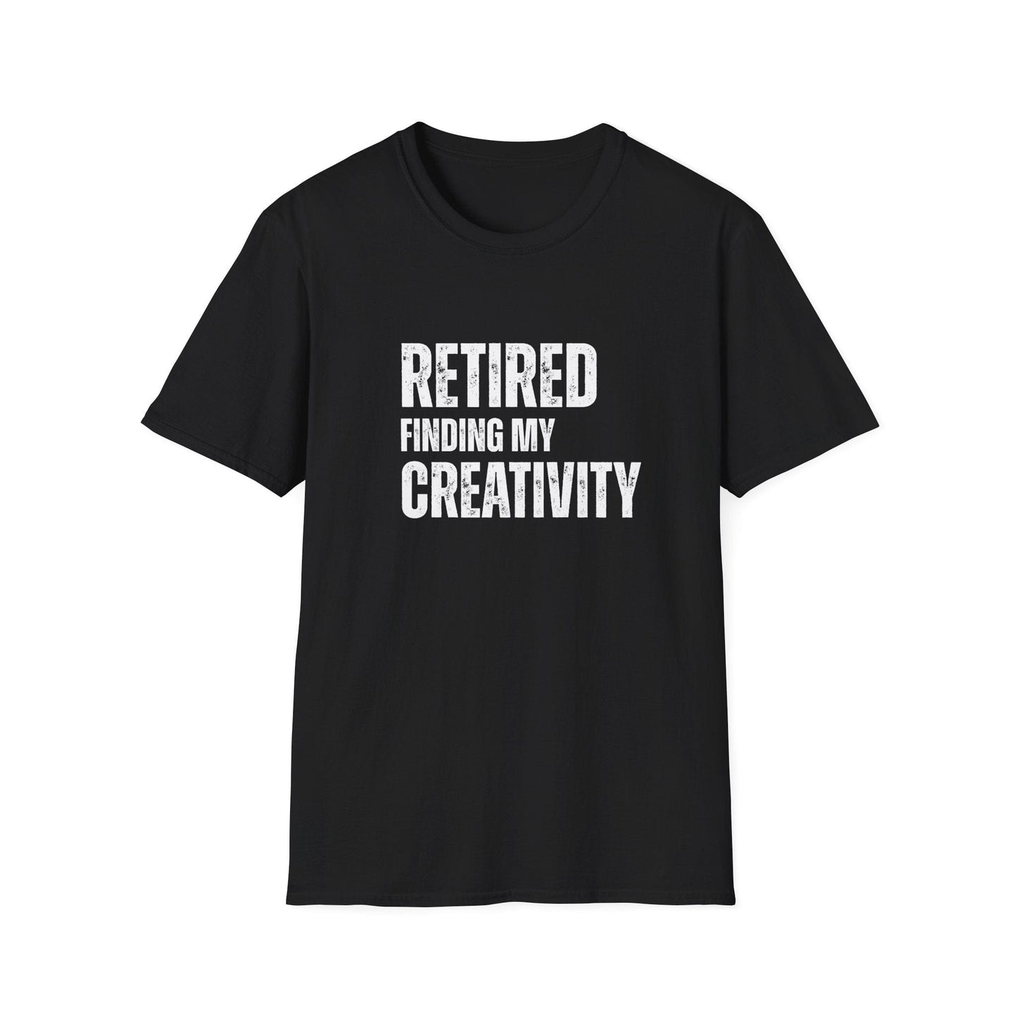 Retired Finding My Creativity Block Text T-Shirt