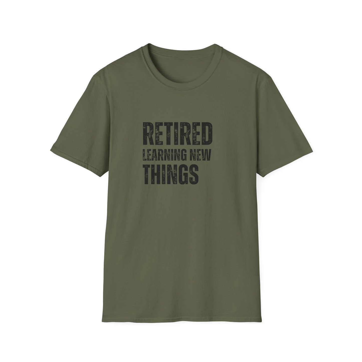 Retired Learning New Things Block Text T-Shirt