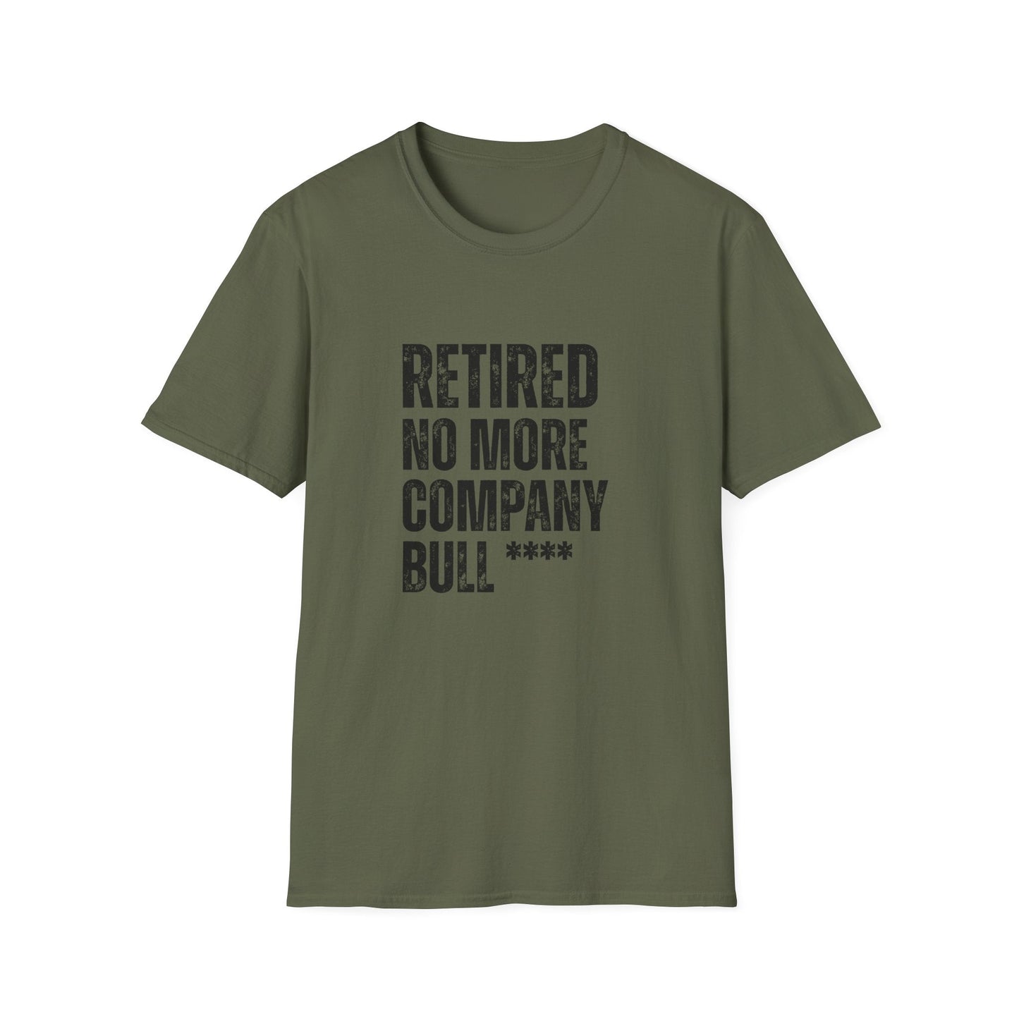 Retired No More Company Bull Block Text T-Shirt
