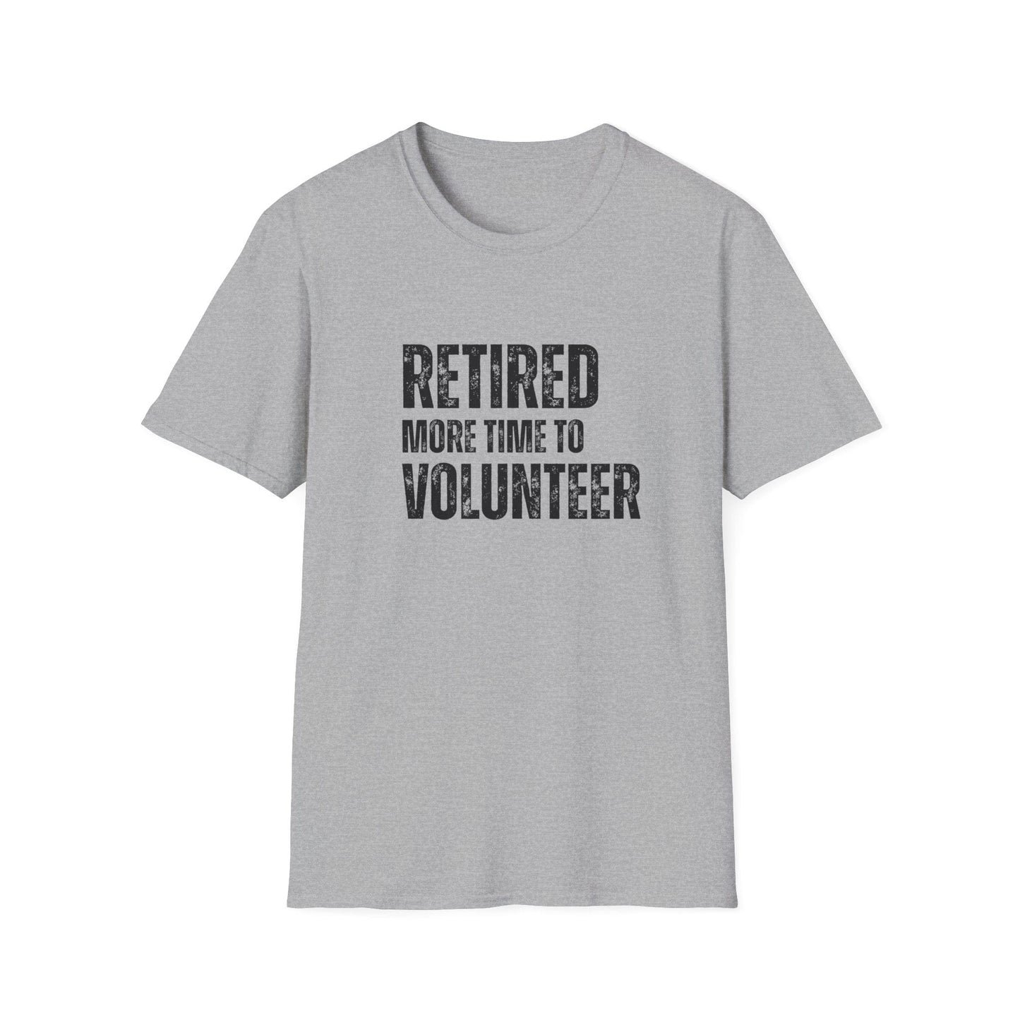 Retired More Time to Volunteer Block Text T-Shirt