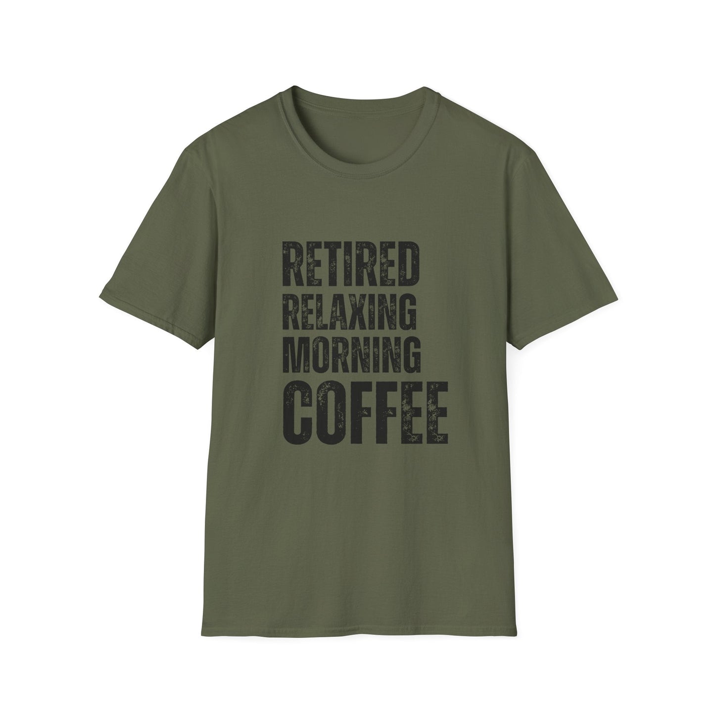Retired Relaxing Morning Coffee Block Text T-Shirt