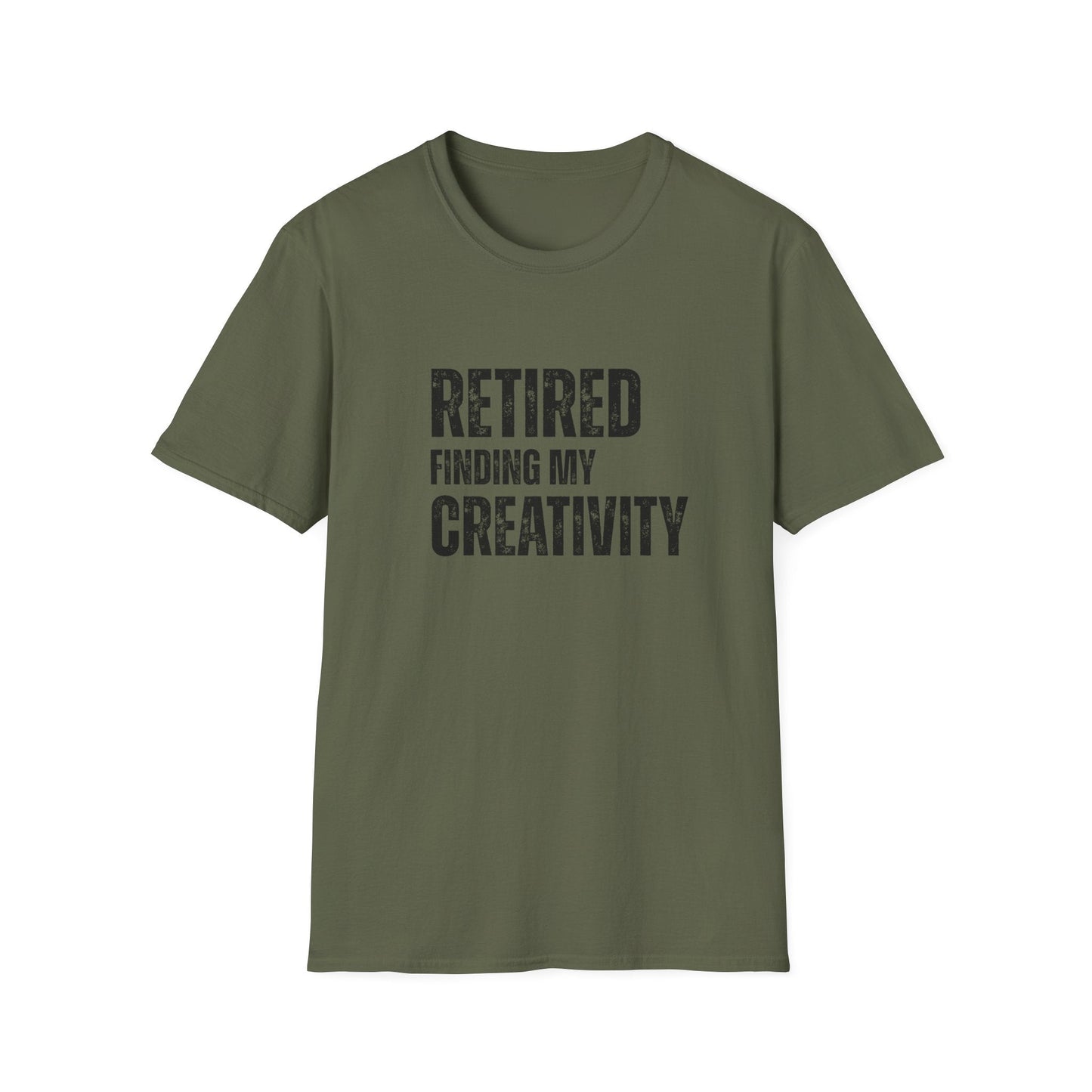 Retired Finding My Creativity Block Text T-Shirt
