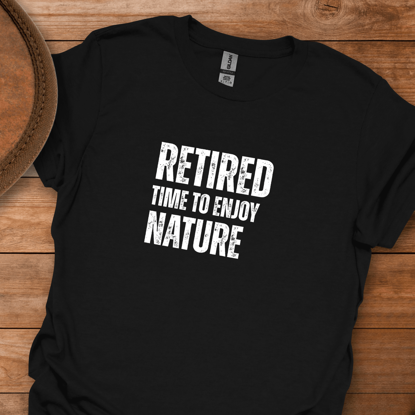 Retired Time to Enjoy Nature Block Text T-Shirt