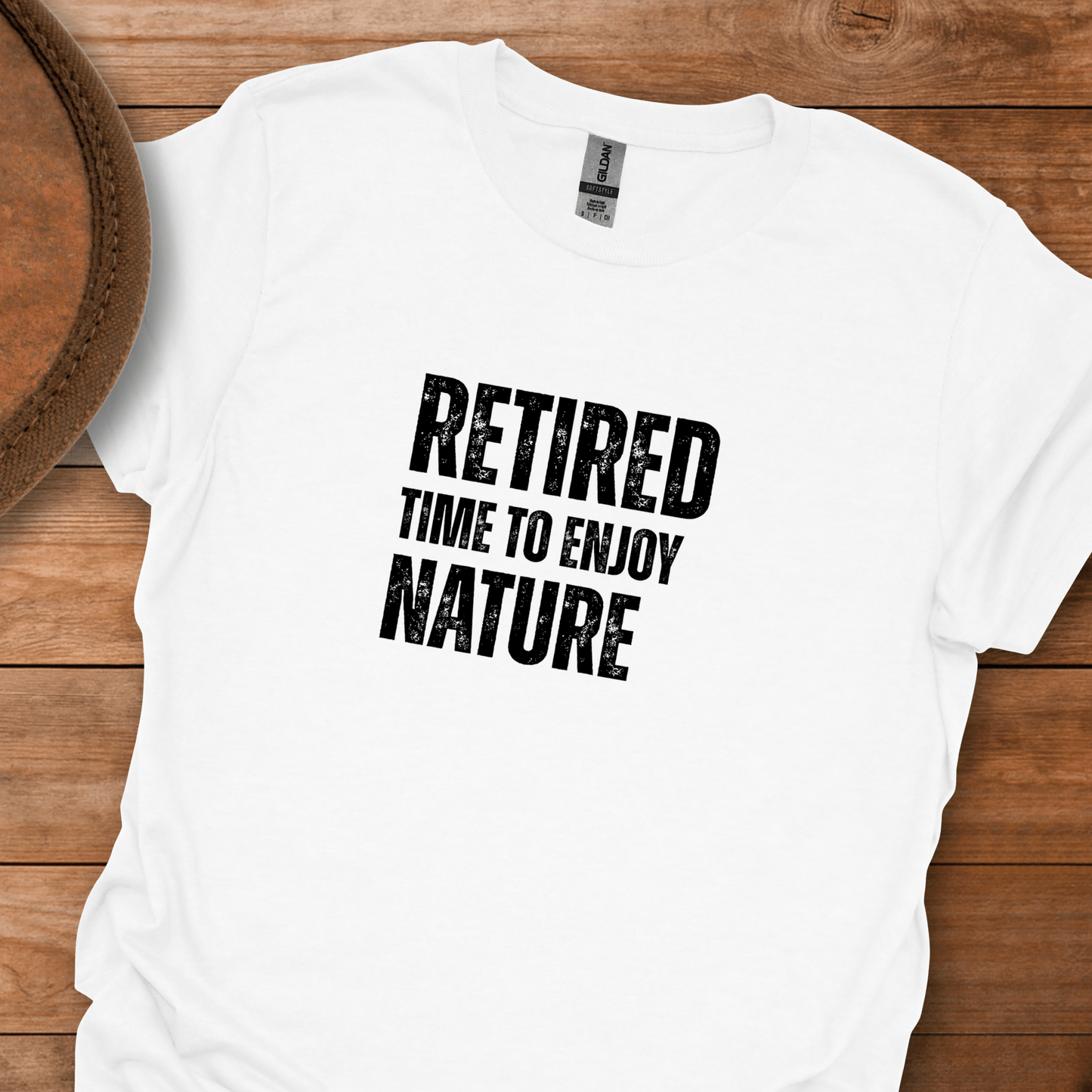 Retired Time to Enjoy Nature Block Text T-Shirt