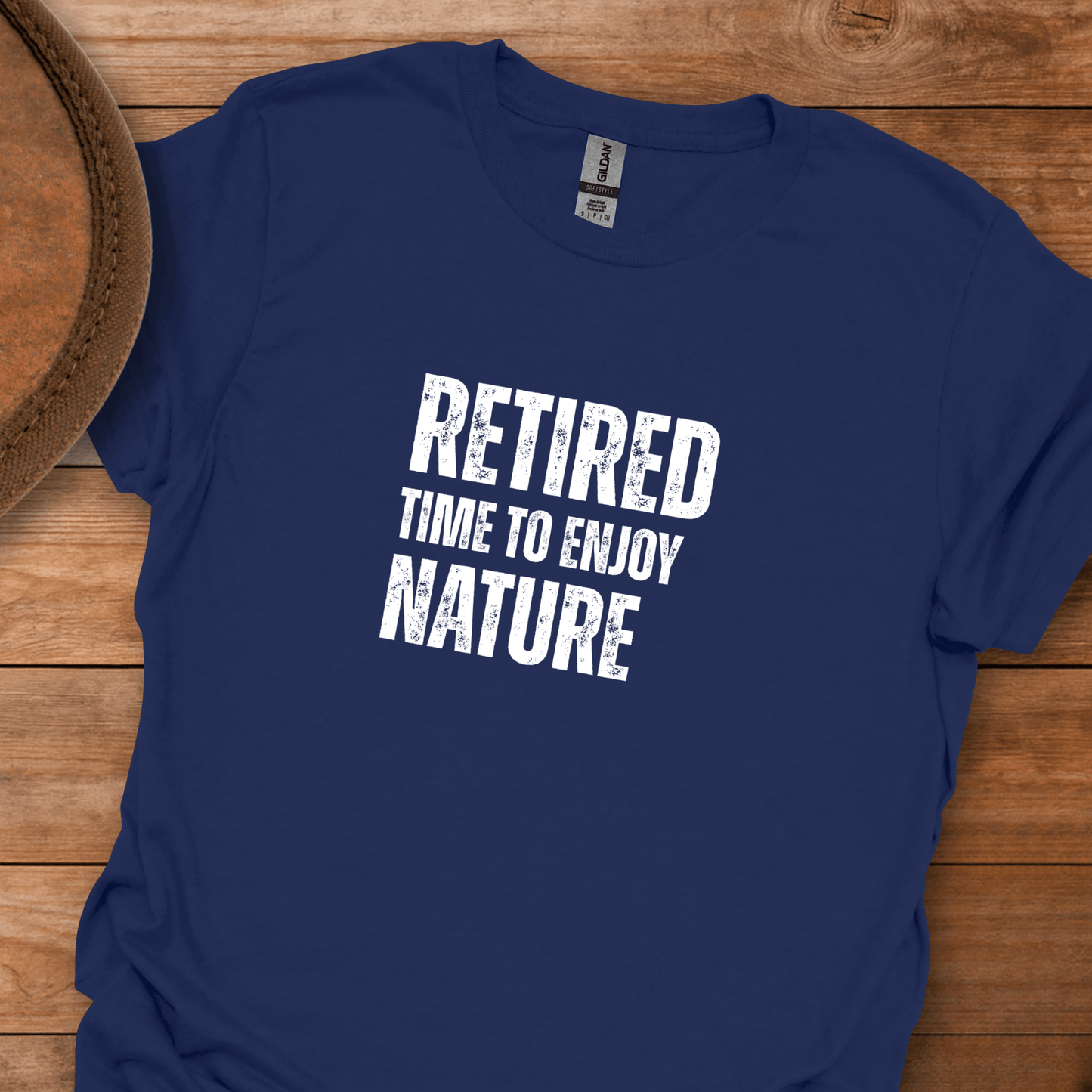 Retired Time to Enjoy Nature Block Text T-Shirt