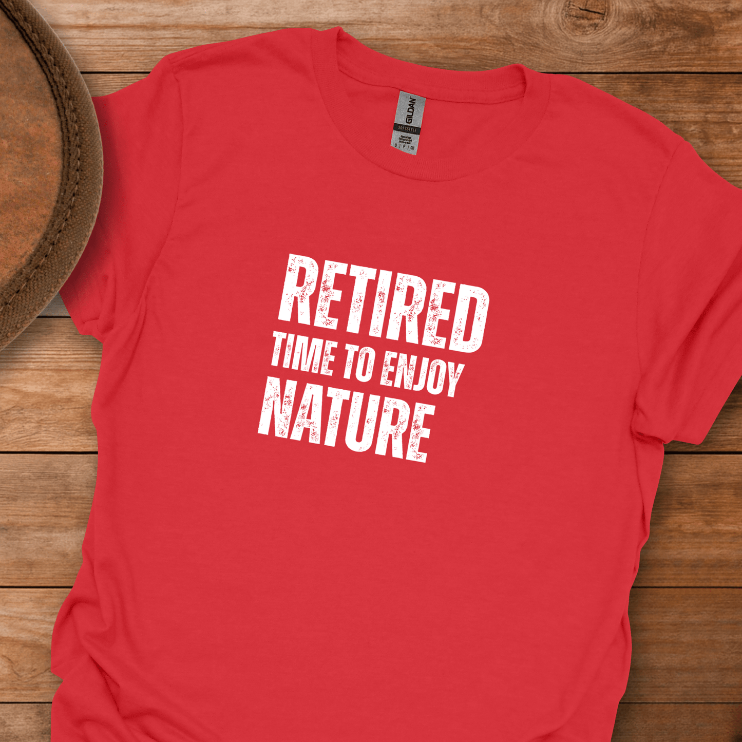 Retired Time to Enjoy Nature Block Text T-Shirt