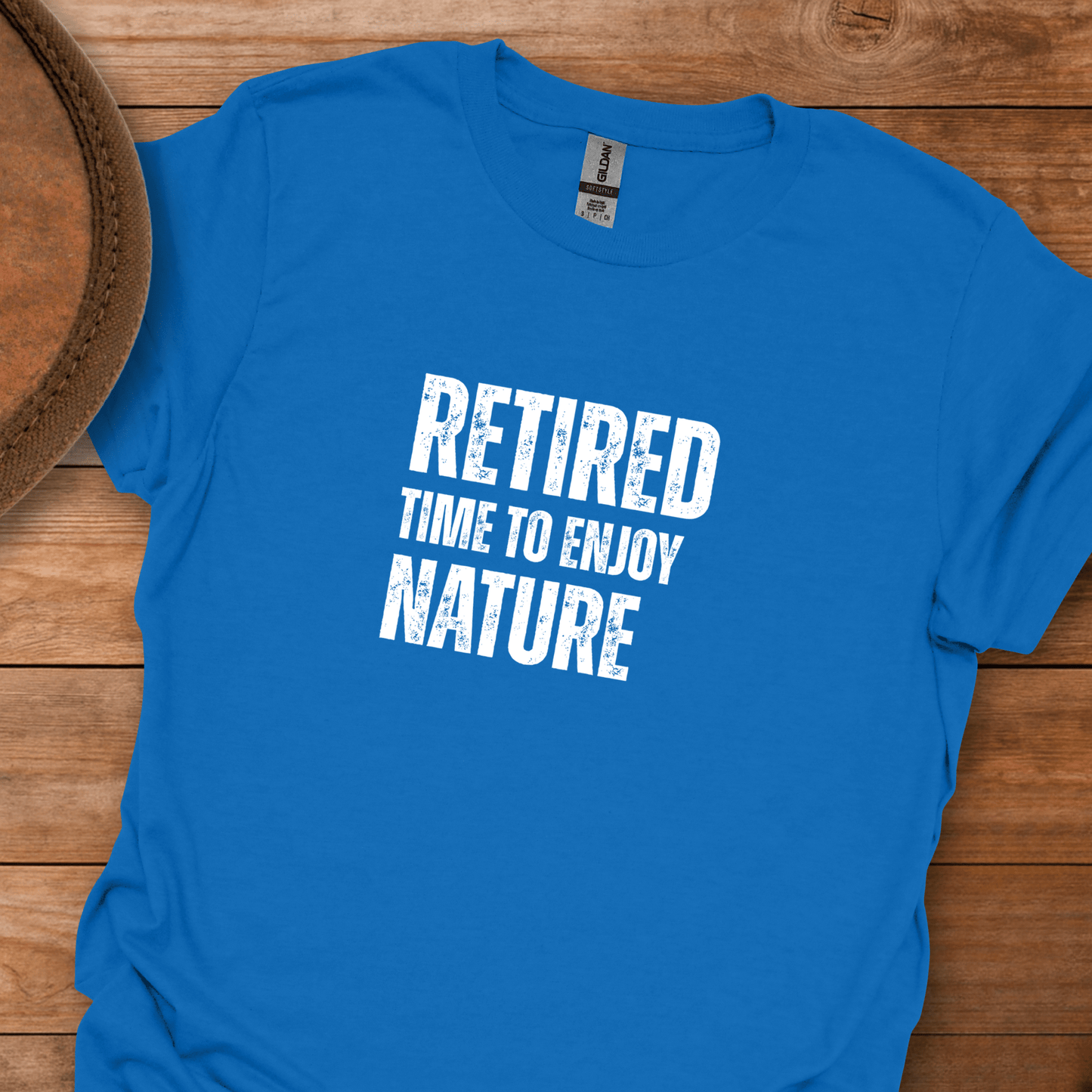 Retired Time to Enjoy Nature Block Text T-Shirt