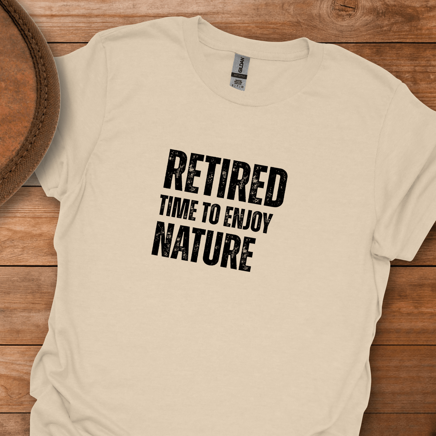 Retired Time to Enjoy Nature Block Text T-Shirt