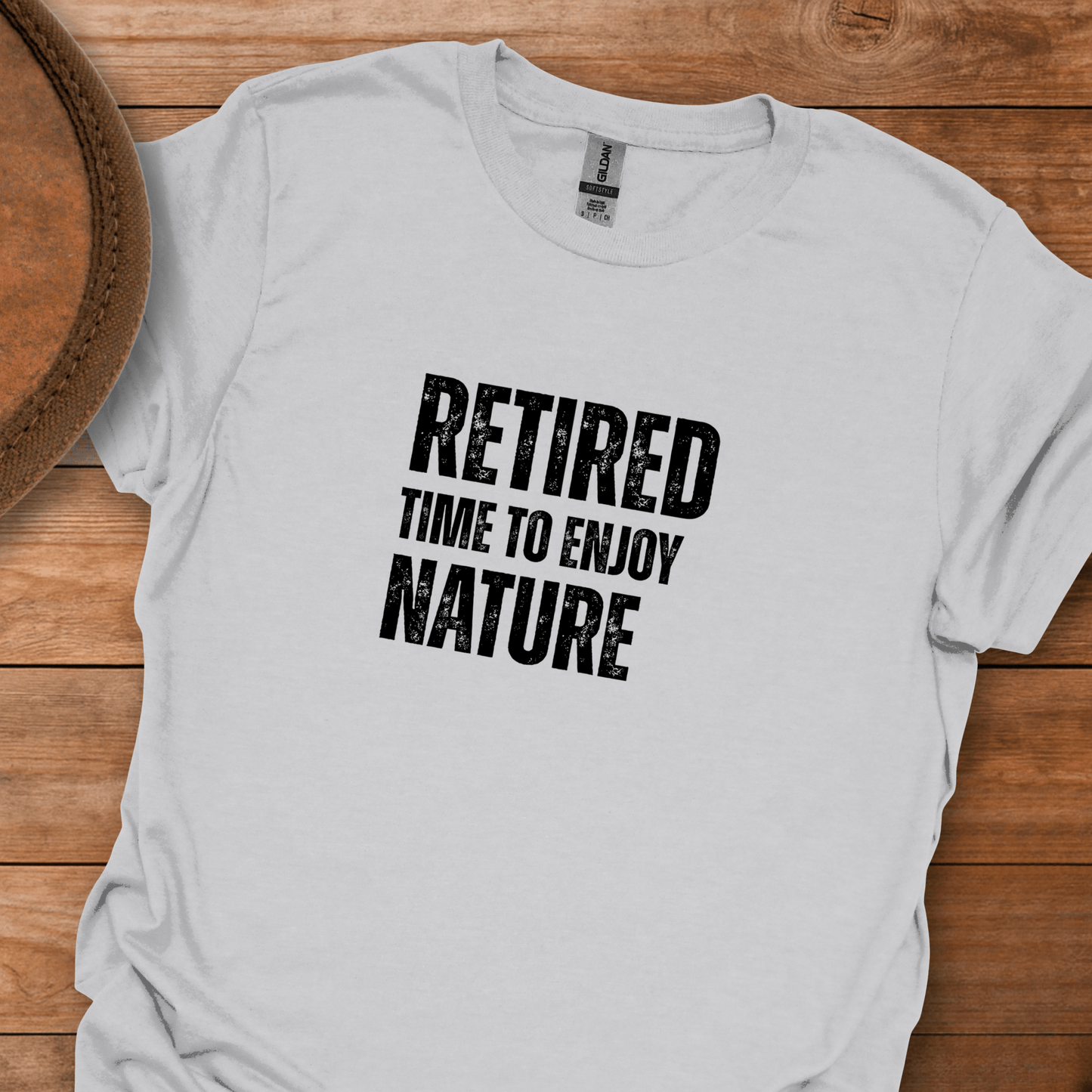 Retired Time to Enjoy Nature Block Text T-Shirt