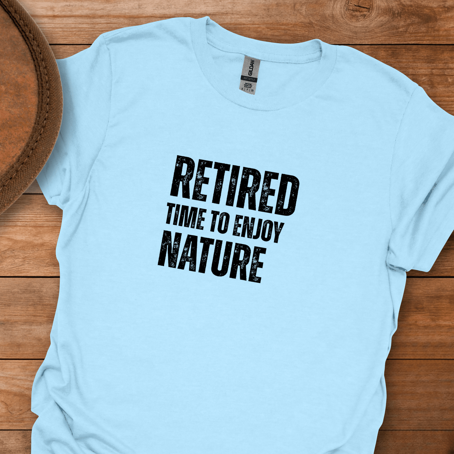 Retired Time to Enjoy Nature Block Text T-Shirt