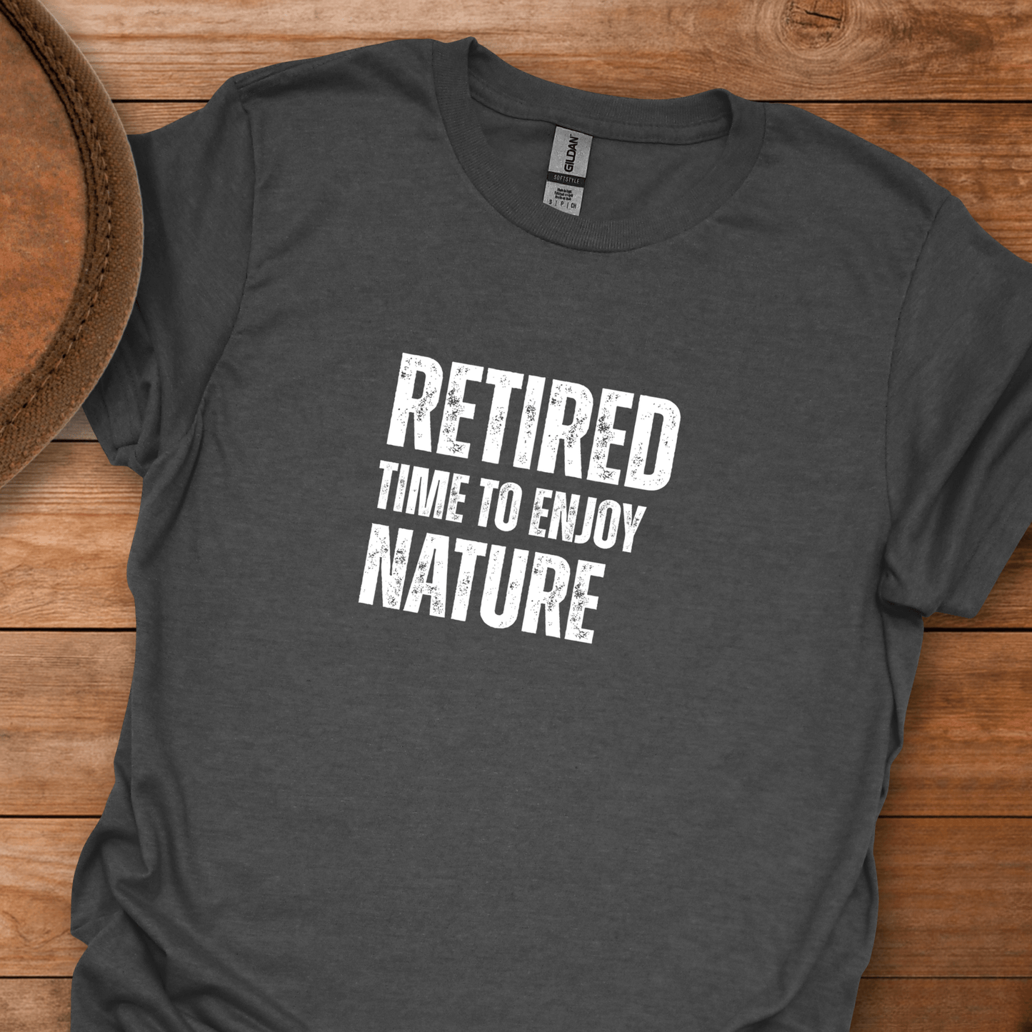 Retired Time to Enjoy Nature Block Text T-Shirt