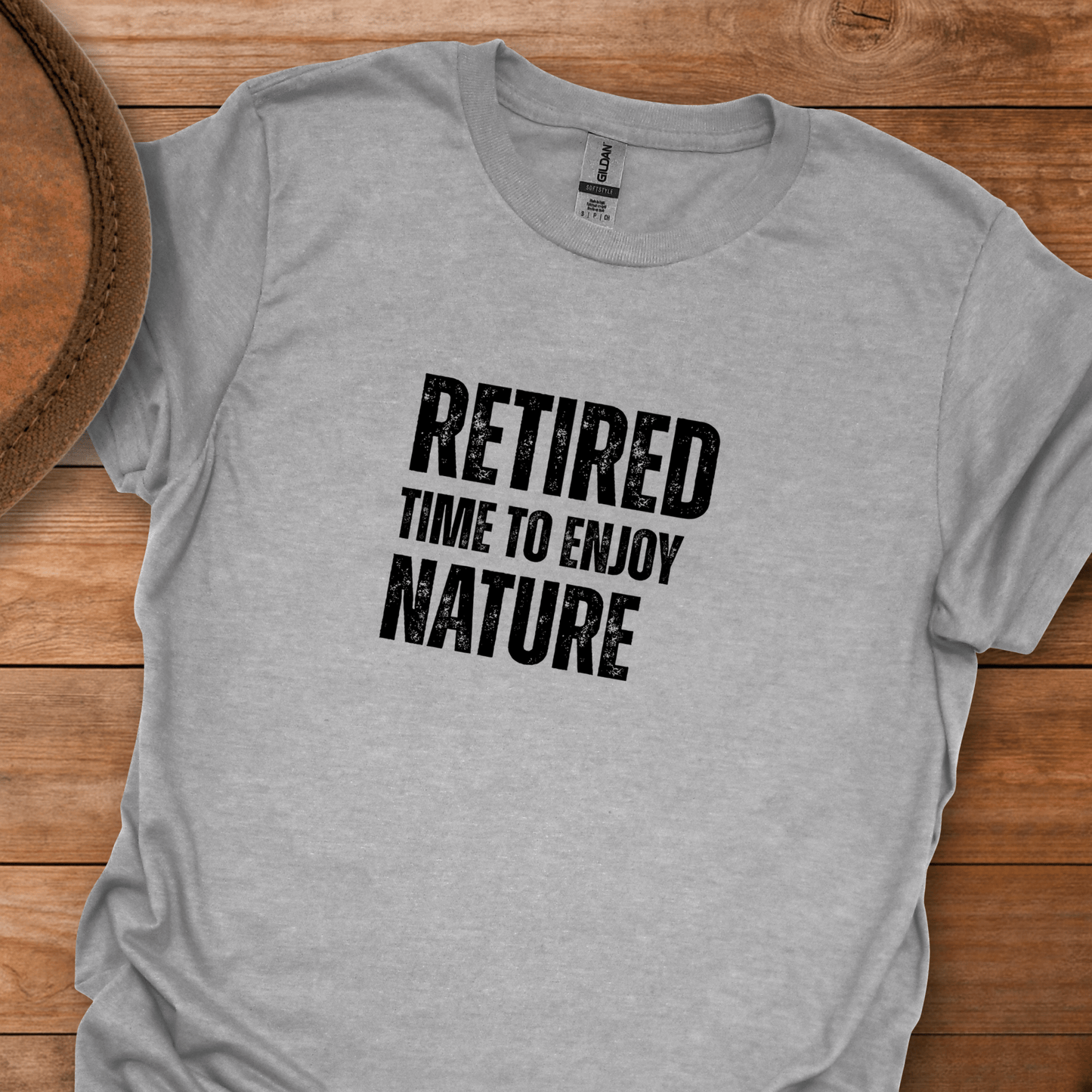 Retired Time to Enjoy Nature Block Text T-Shirt