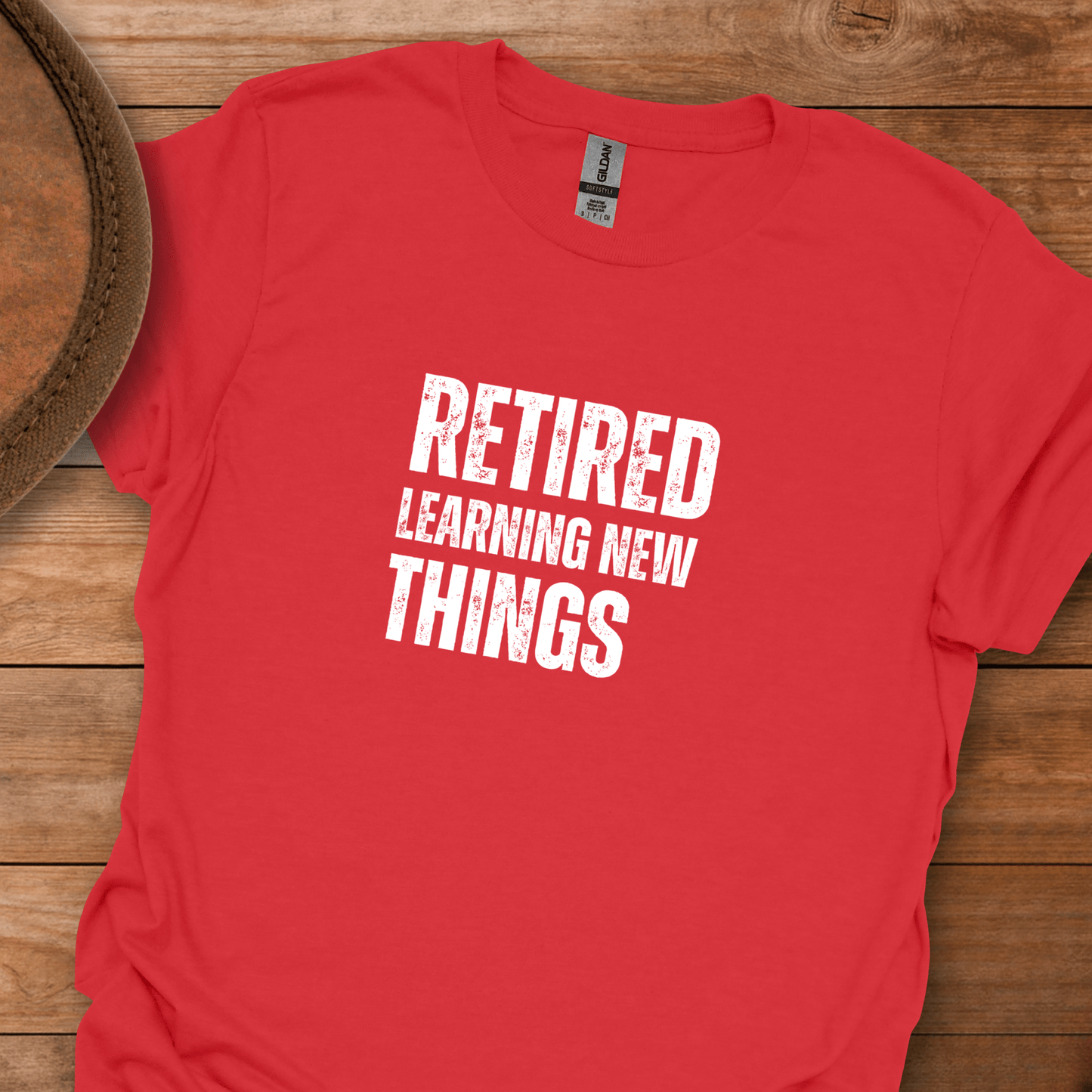 Retired Learning New Things Block Text T-Shirt