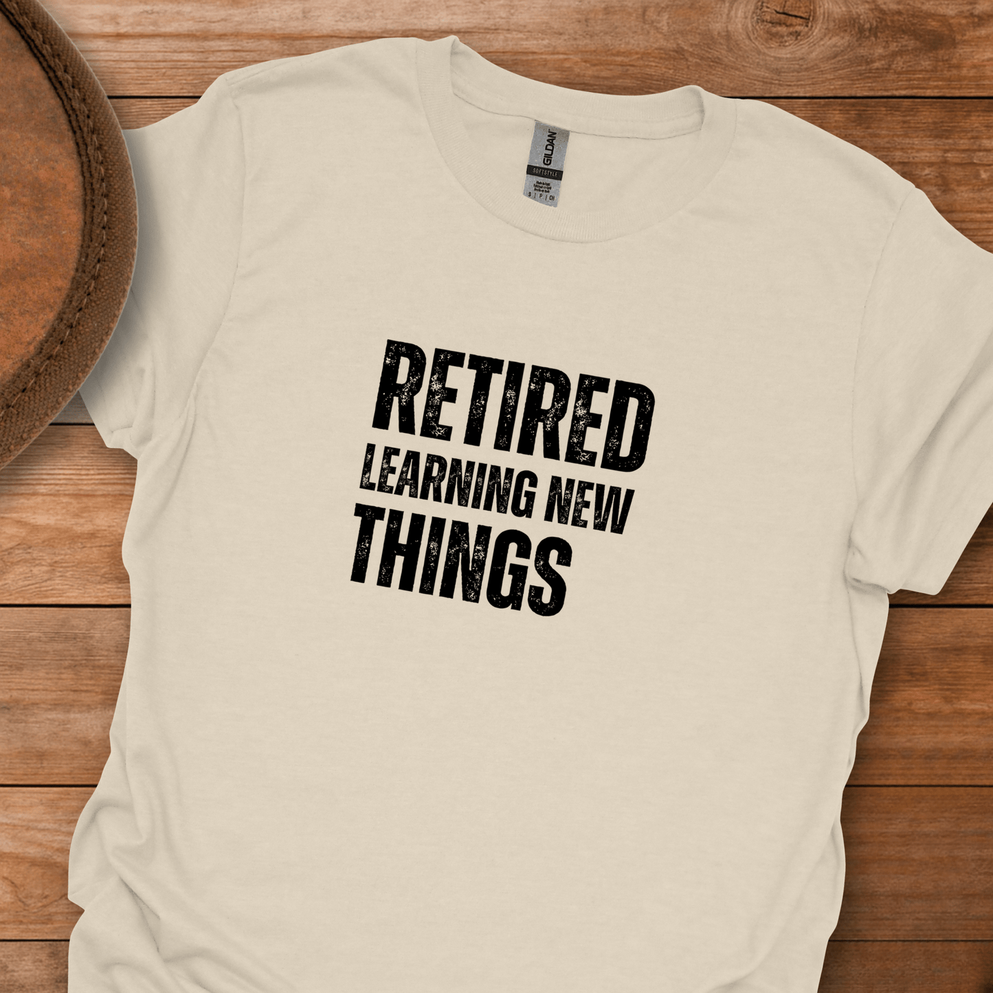 Retired Learning New Things Block Text T-Shirt