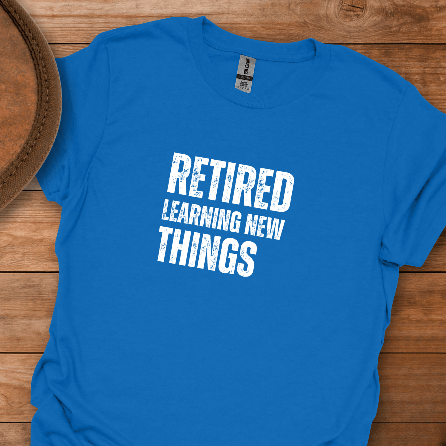Retired Learning New Things Block Text T-Shirt