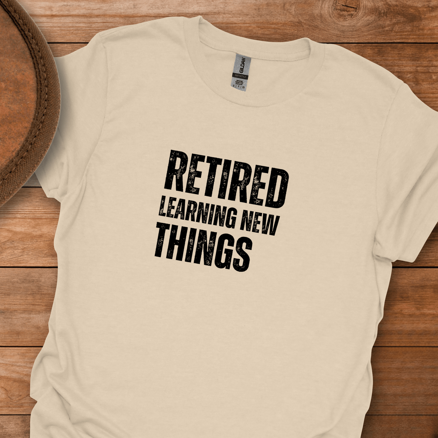 Retired Learning New Things Block Text T-Shirt