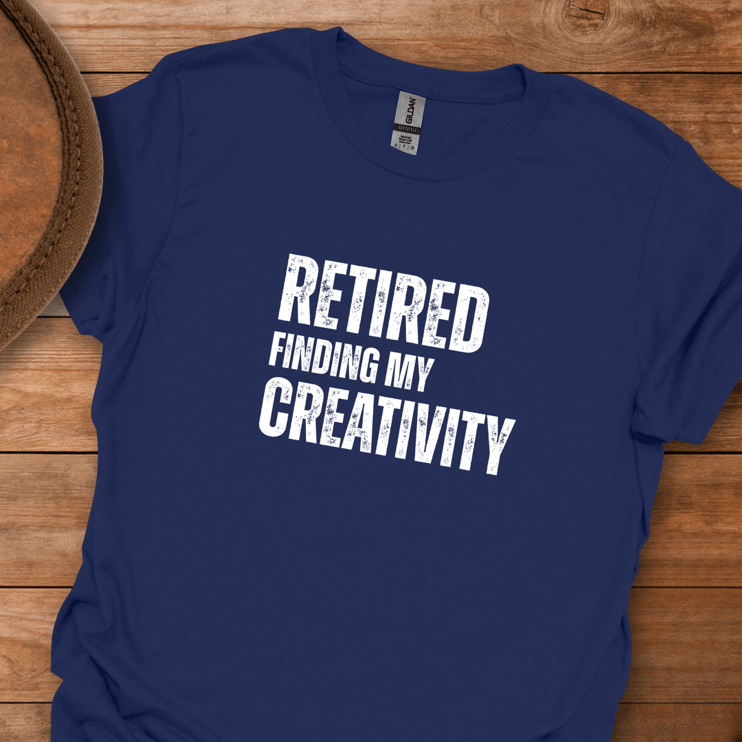 Retired Finding My Creativity Block Text T-Shirt