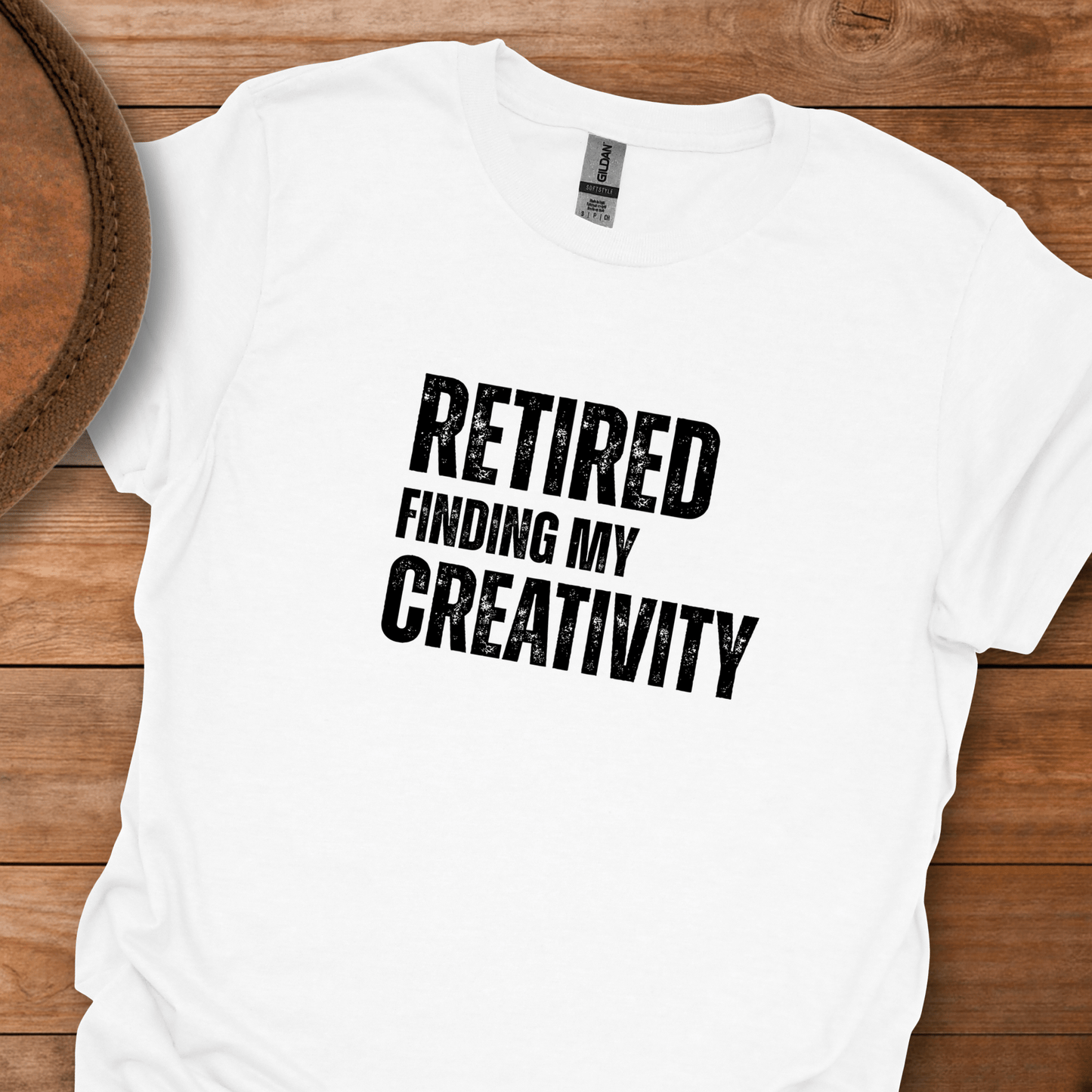 Retired Finding My Creativity Block Text T-Shirt