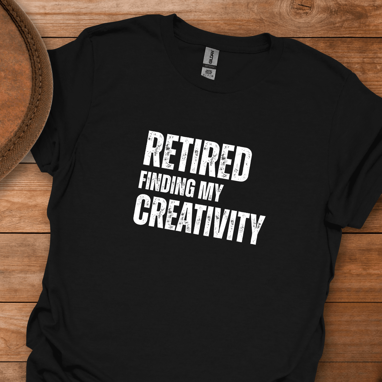 Retired Finding My Creativity Block Text T-Shirt