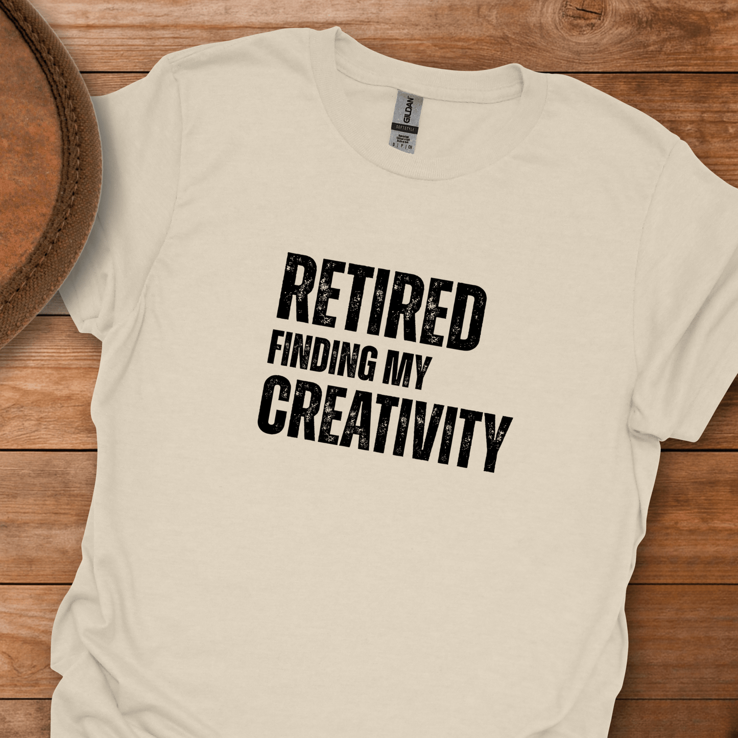 Retired Finding My Creativity Block Text T-Shirt