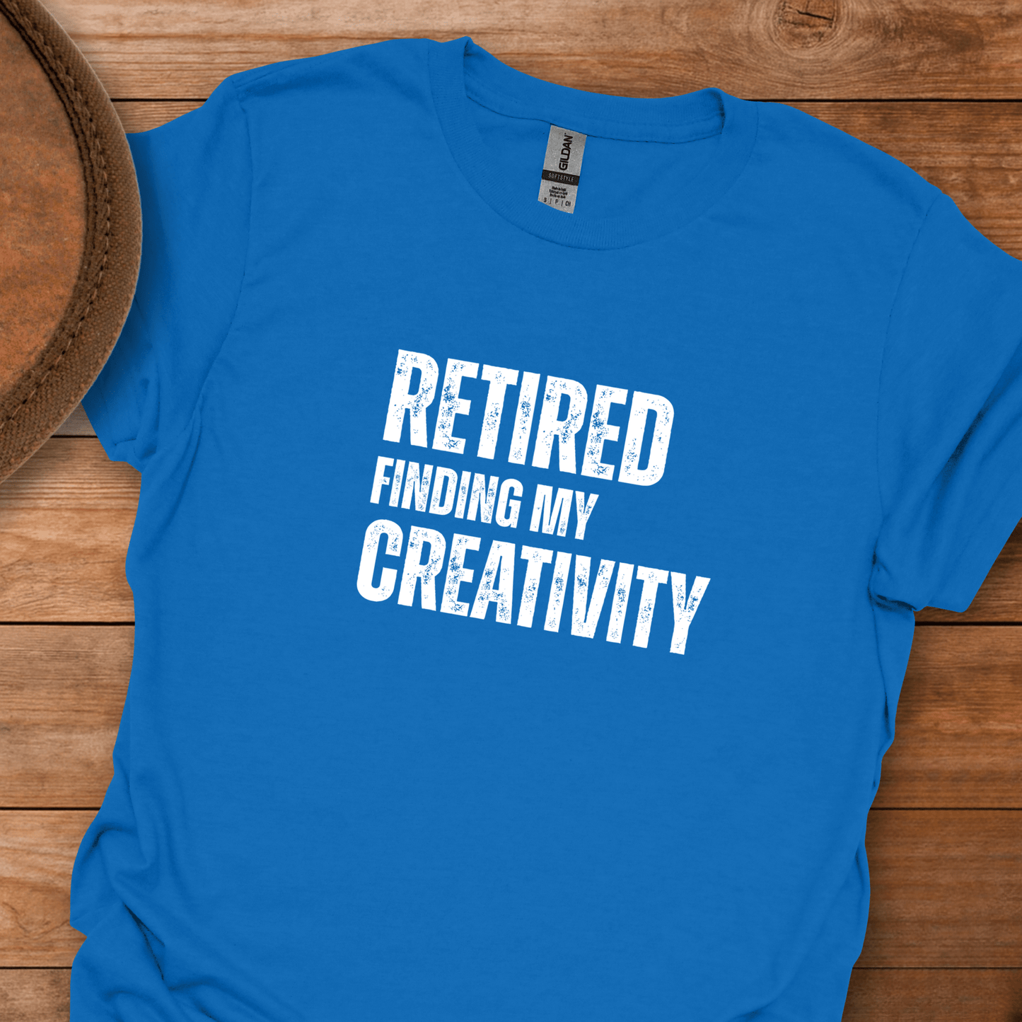 Retired Finding My Creativity Block Text T-Shirt