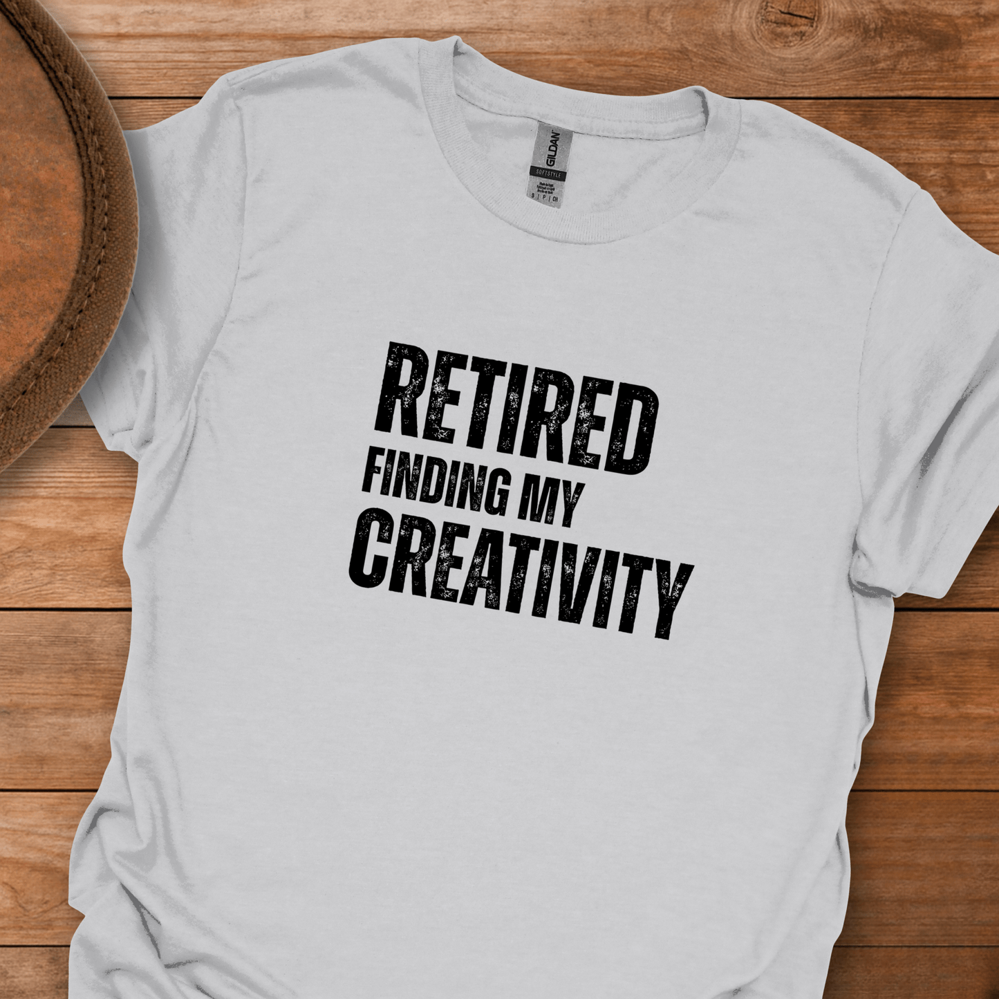 Retired Finding My Creativity Block Text T-Shirt