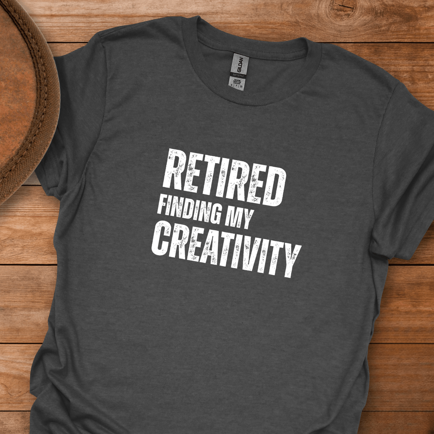 Retired Finding My Creativity Block Text T-Shirt