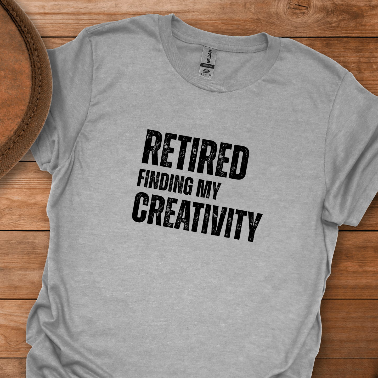 Retired Finding My Creativity Block Text T-Shirt