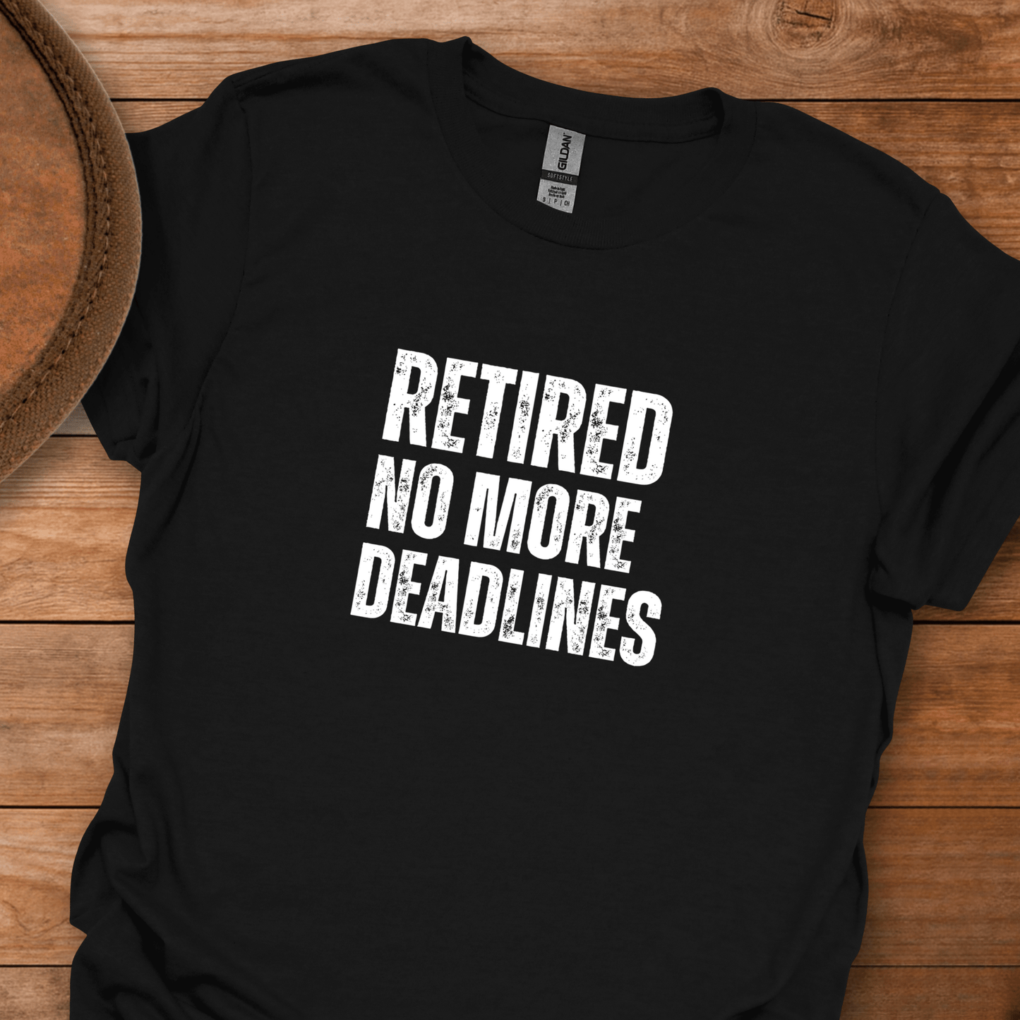 Retired No More Deadlines Block Text T-Shirt