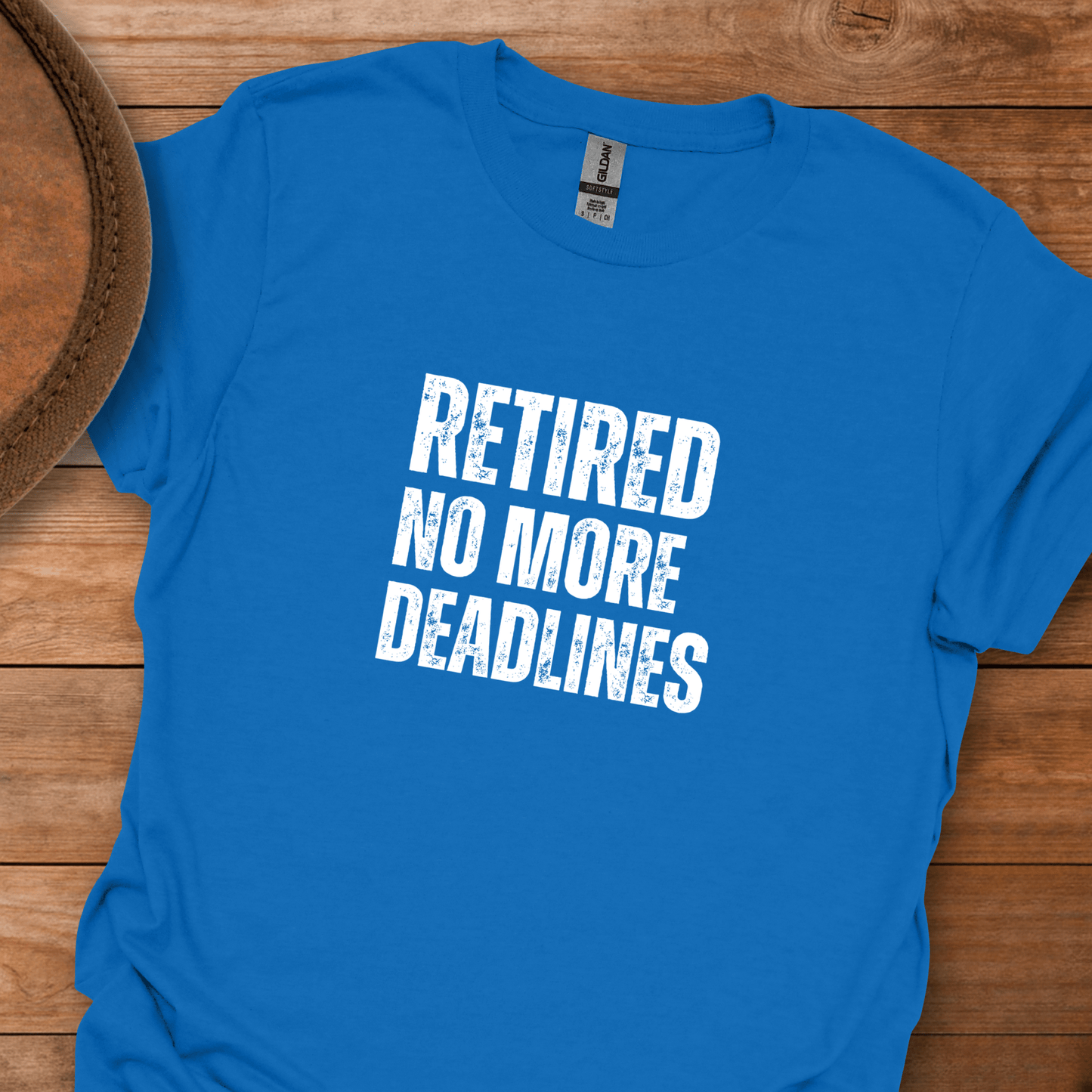 Retired No More Deadlines Block Text T-Shirt