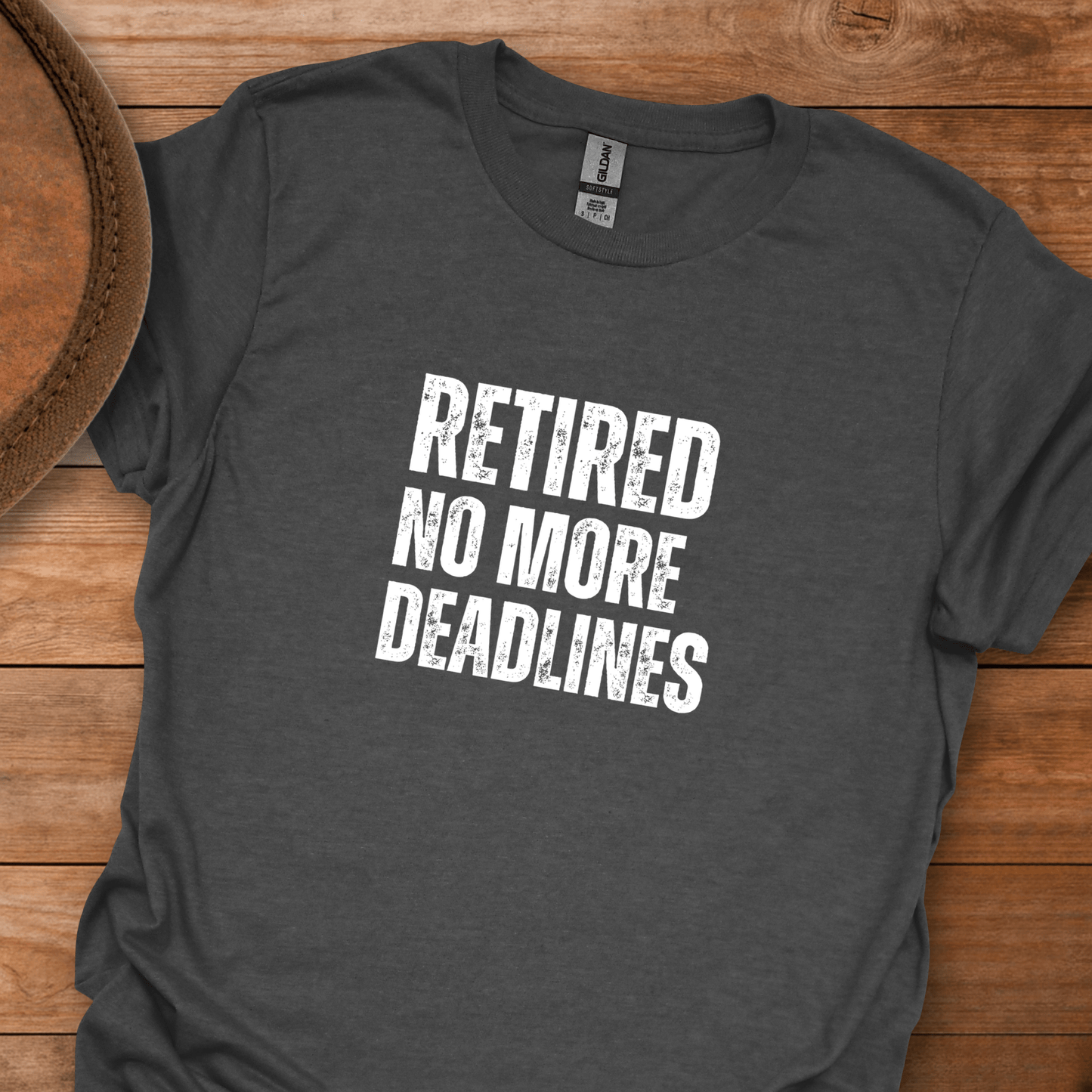 Retired No More Deadlines Block Text T-Shirt