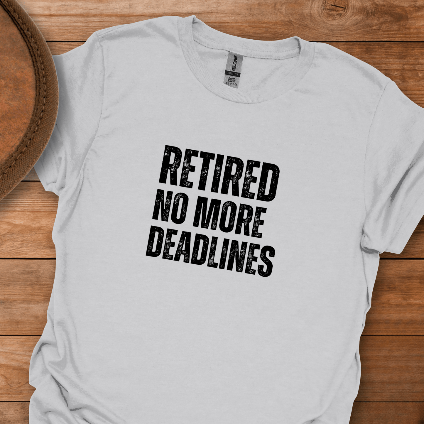 Retired No More Deadlines Block Text T-Shirt