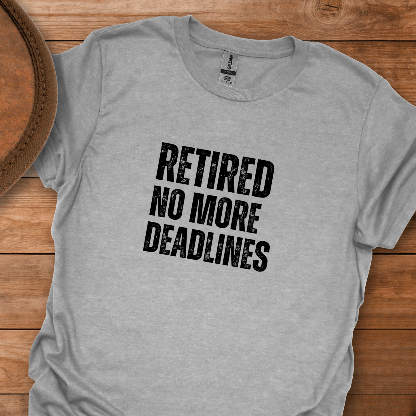 Retired No More Deadlines Block Text T-Shirt