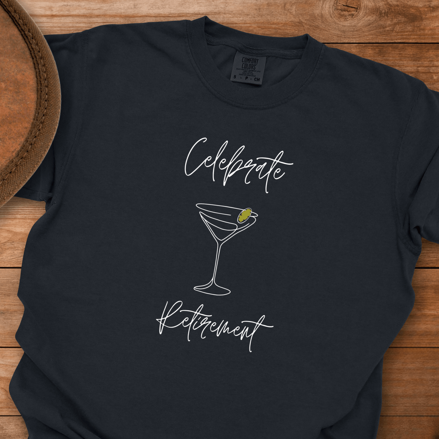 Celebrate Retirement Line Draw Glass T-Shirt