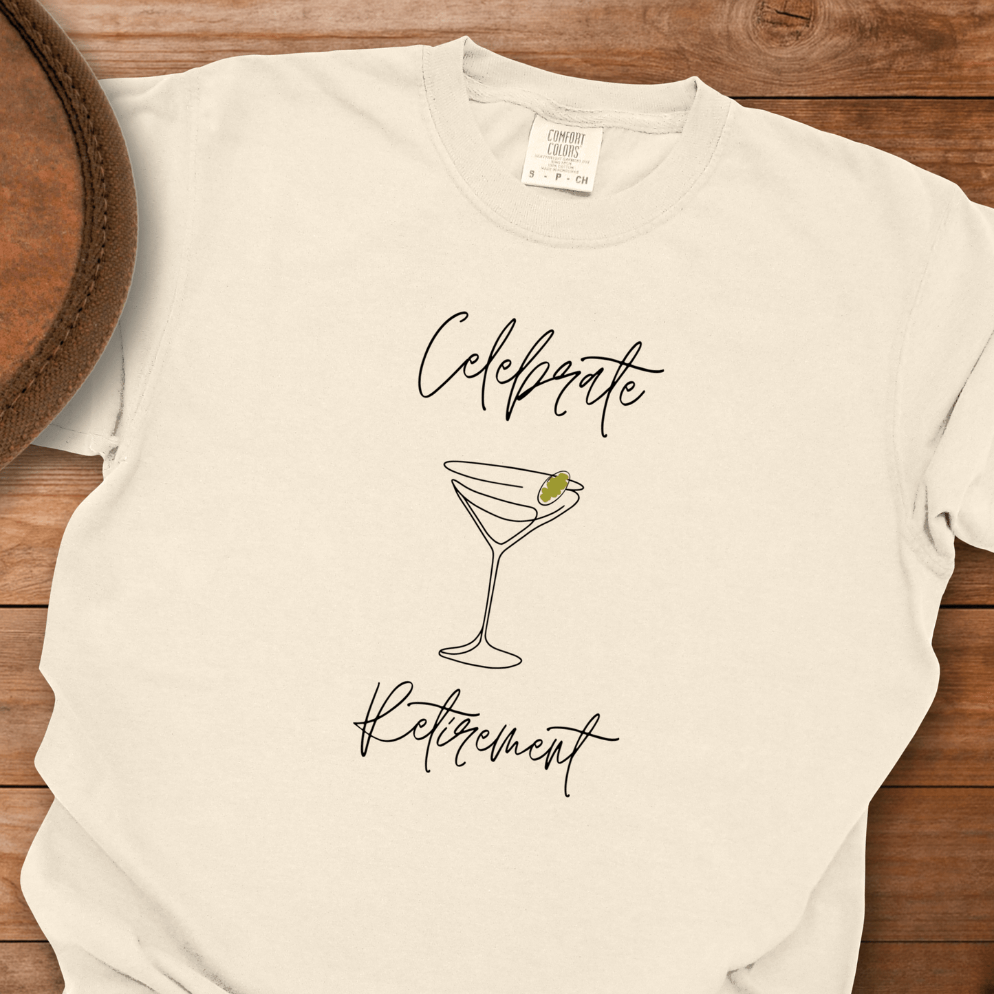 Celebrate Retirement Line Draw Glass T-Shirt