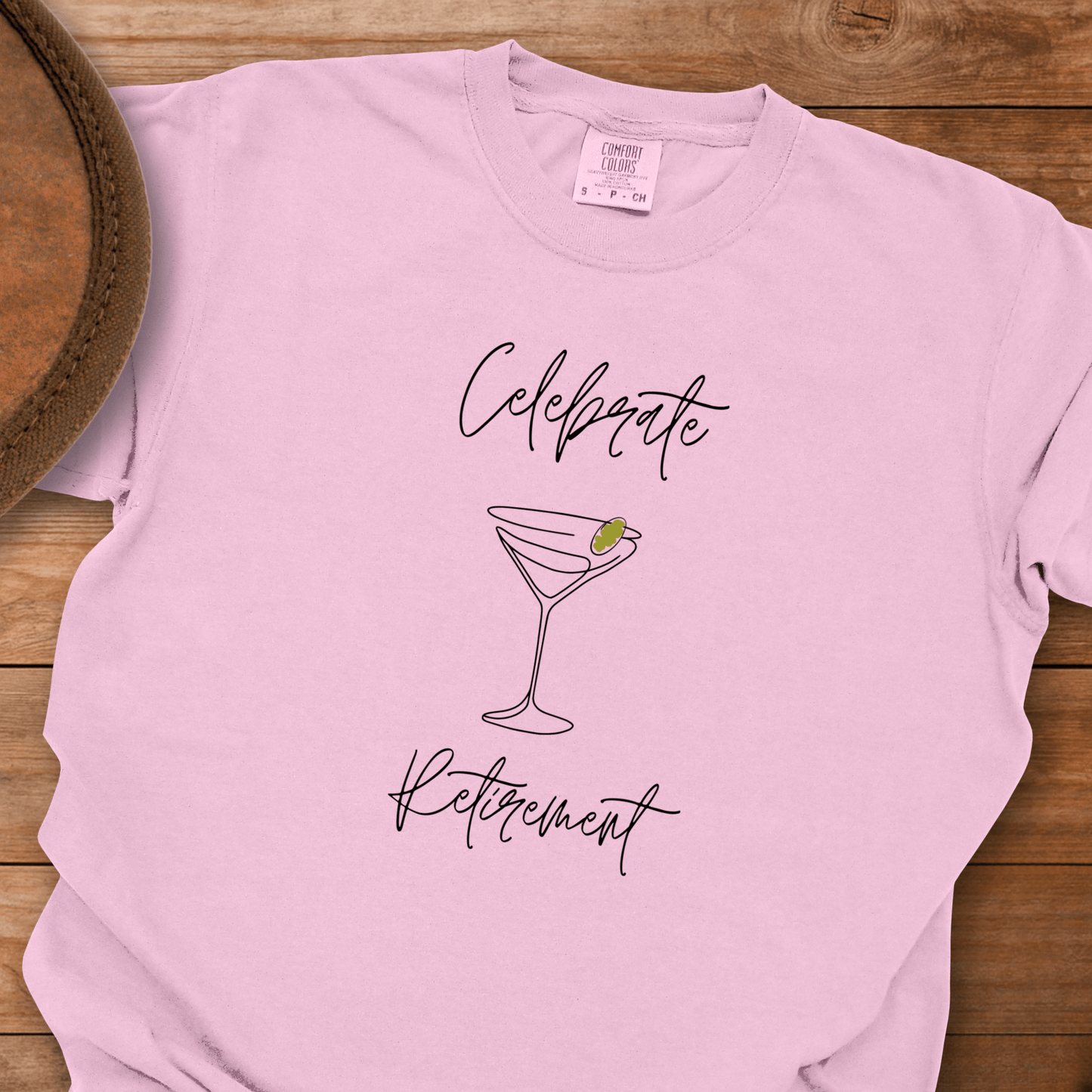Celebrate Retirement Line Draw Glass T-Shirt