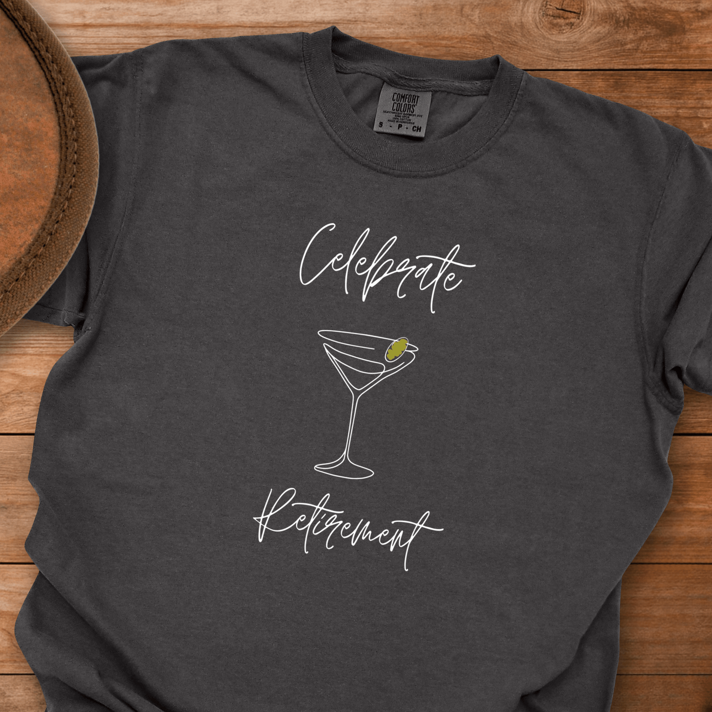 Celebrate Retirement Line Draw Glass T-Shirt