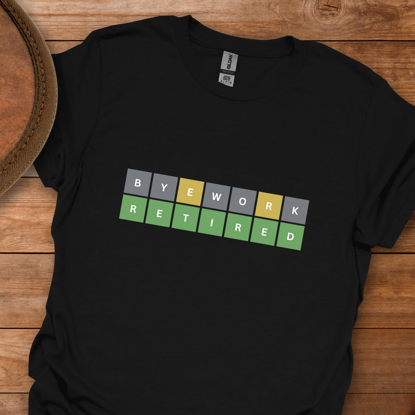 Bye Work Retired Word Puzzle T-Shirt