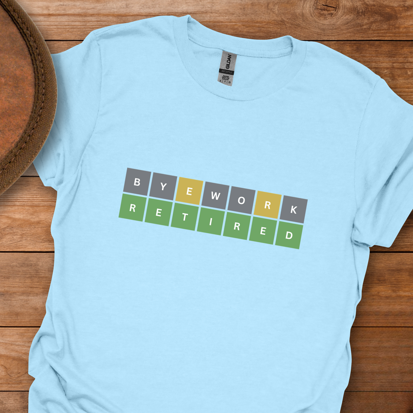 Bye Work Retired Word Puzzle T-Shirt