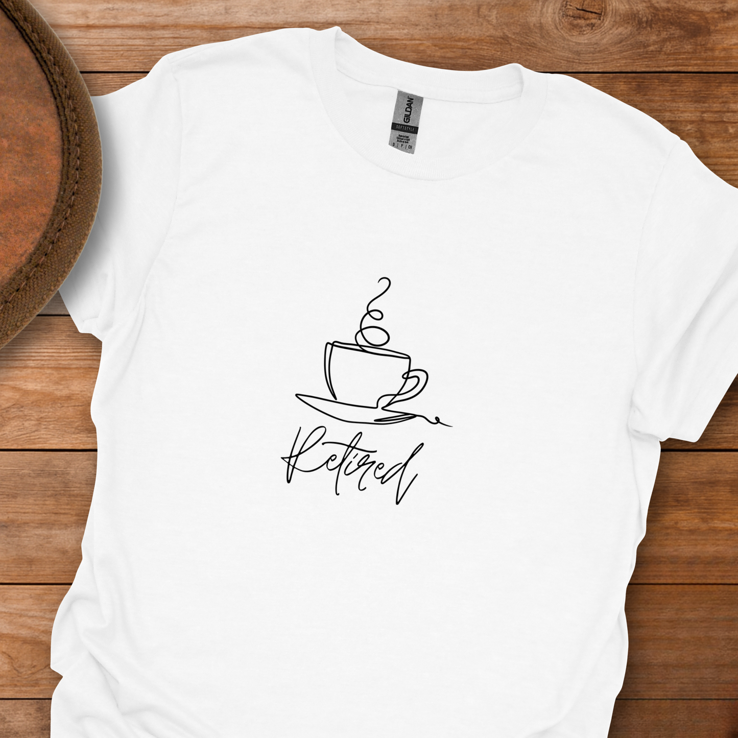 Retired Coffee Tea Line Draw T-Shirt
