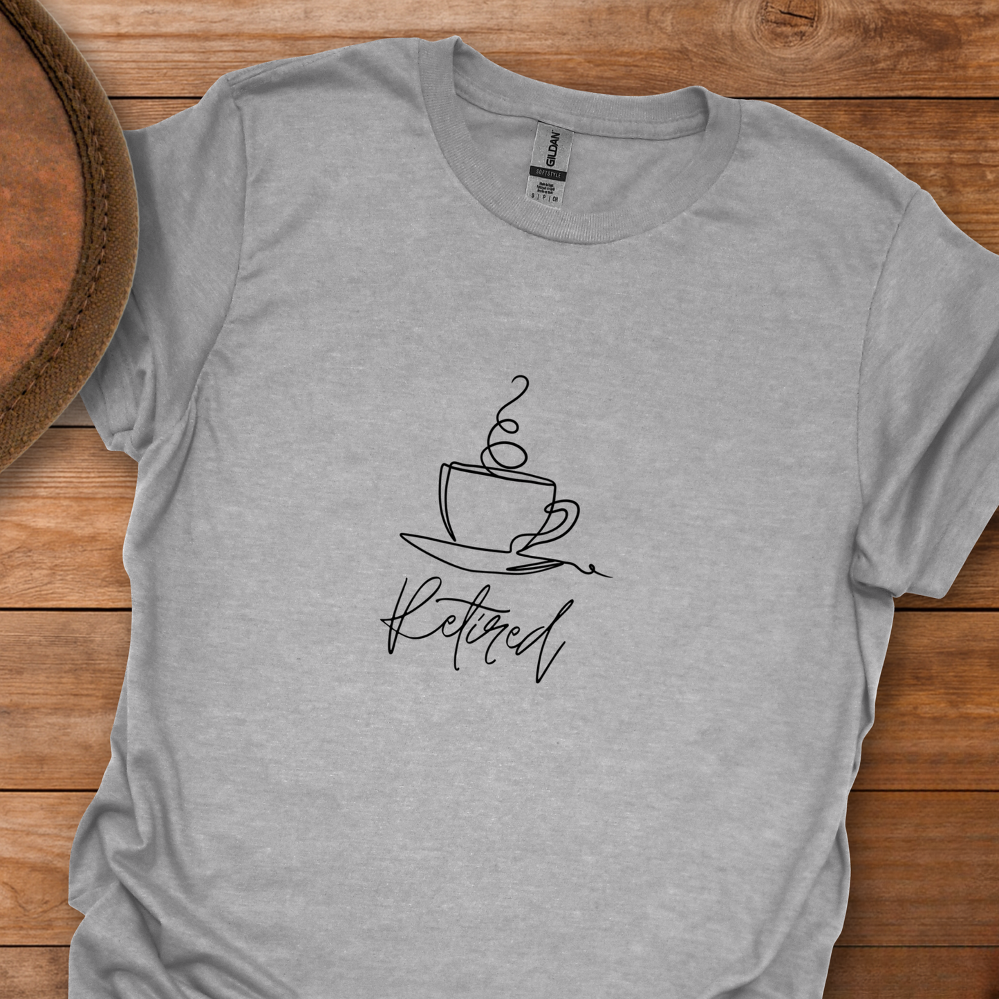 Retired Coffee Tea Line Draw T-Shirt