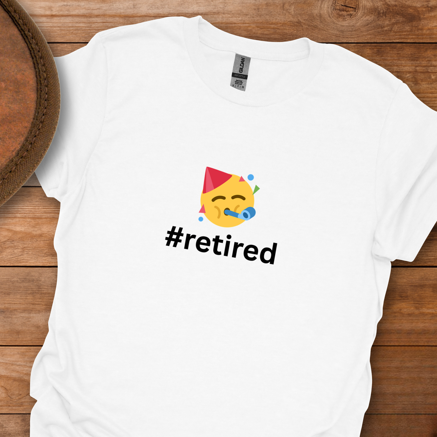 Hash Tag Retired Partying Face Emoji T-Shirt