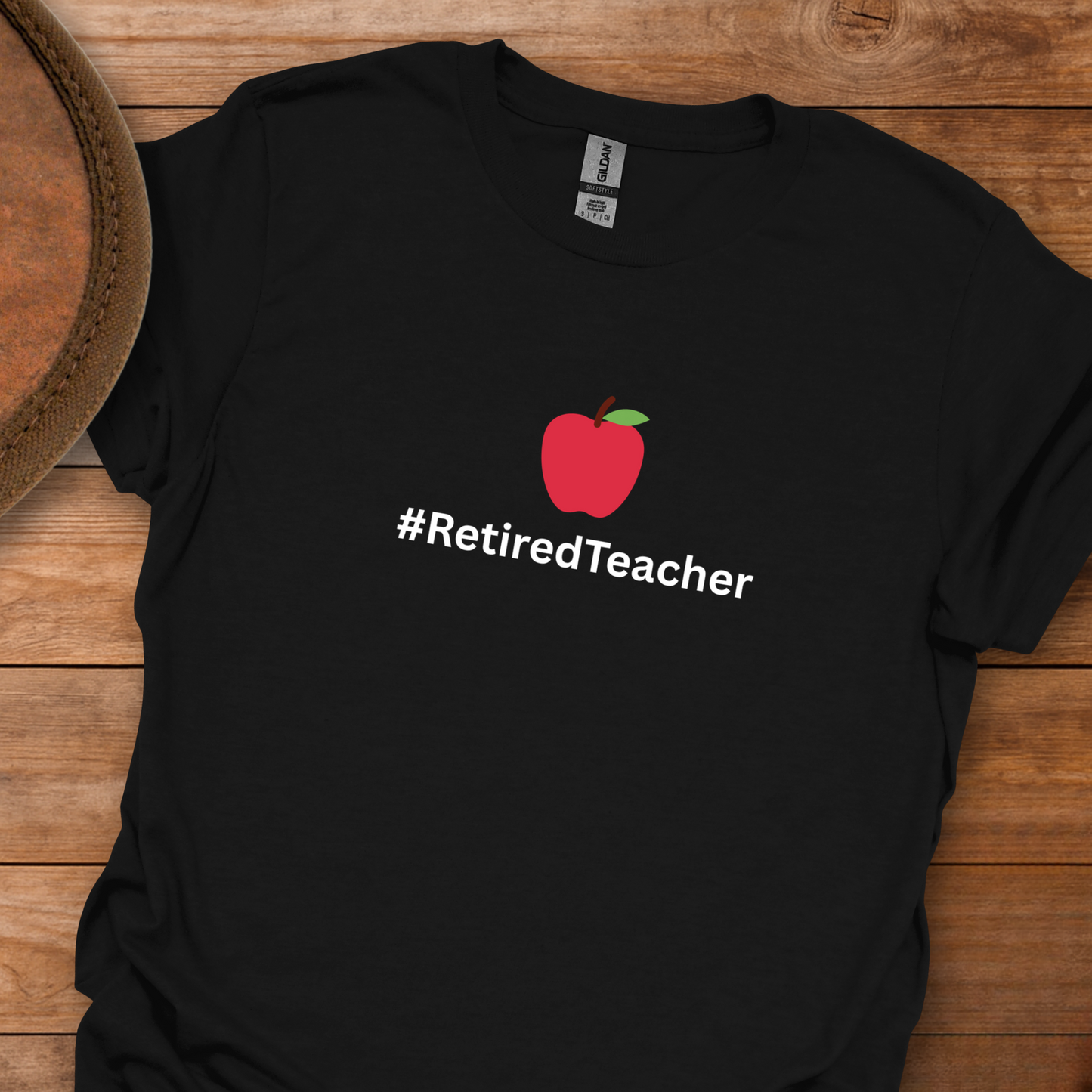 Hash Tag Retired Teacher Apple T-Shirt