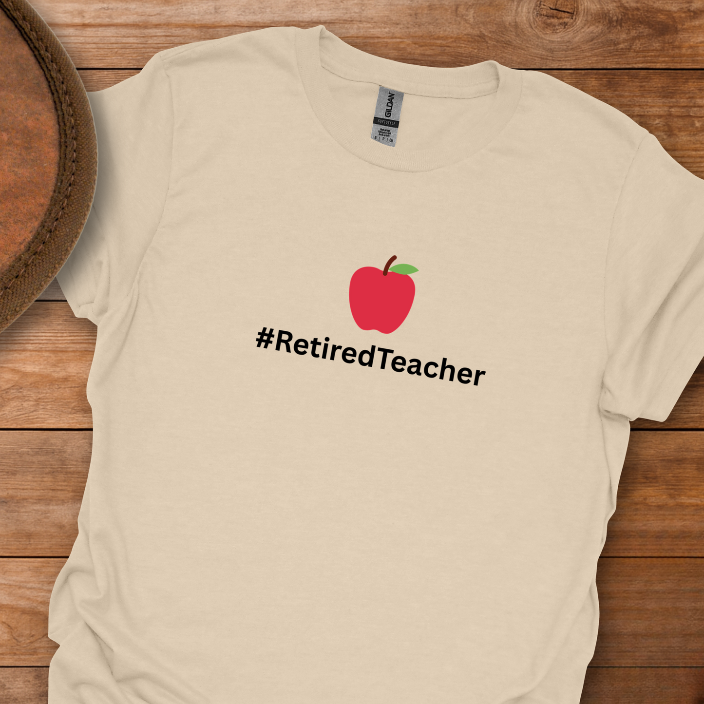 Hash Tag Retired Teacher Apple T-Shirt