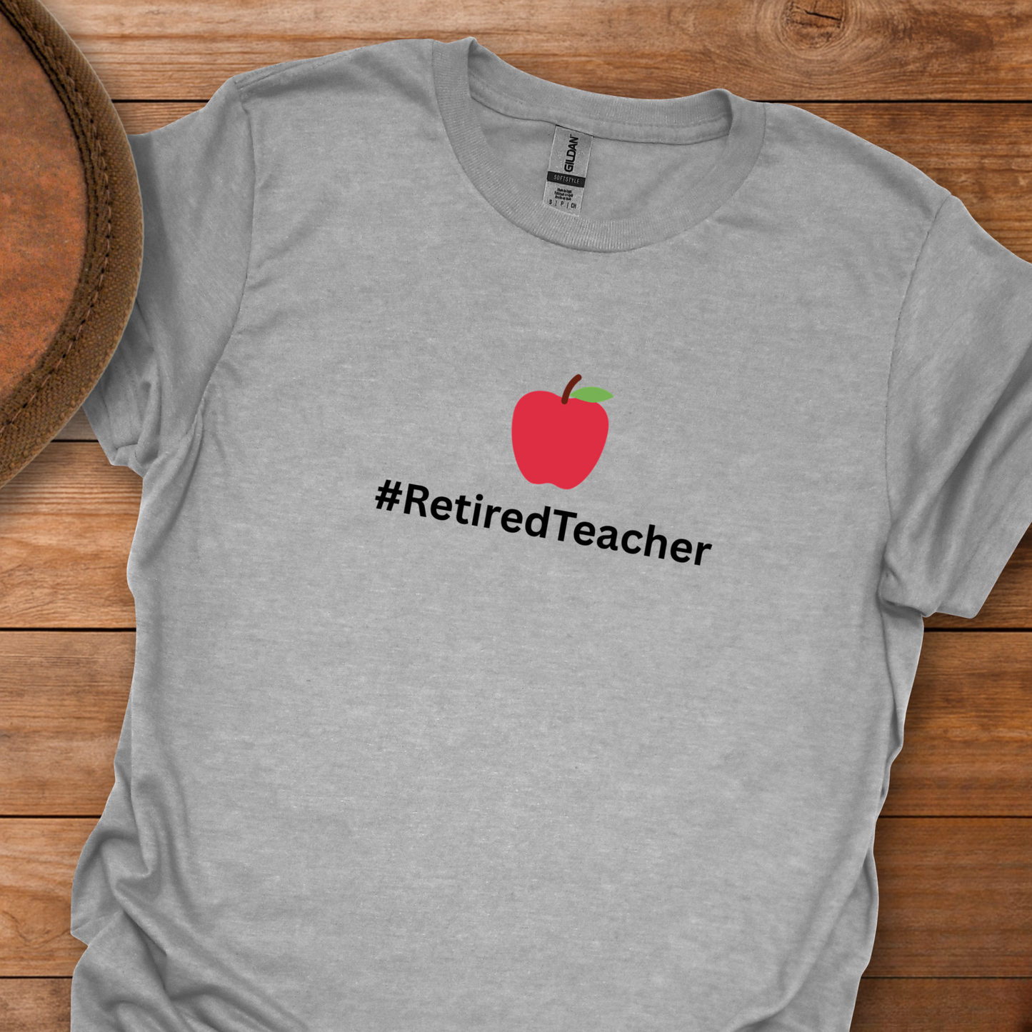 Hash Tag Retired Teacher Apple T-Shirt