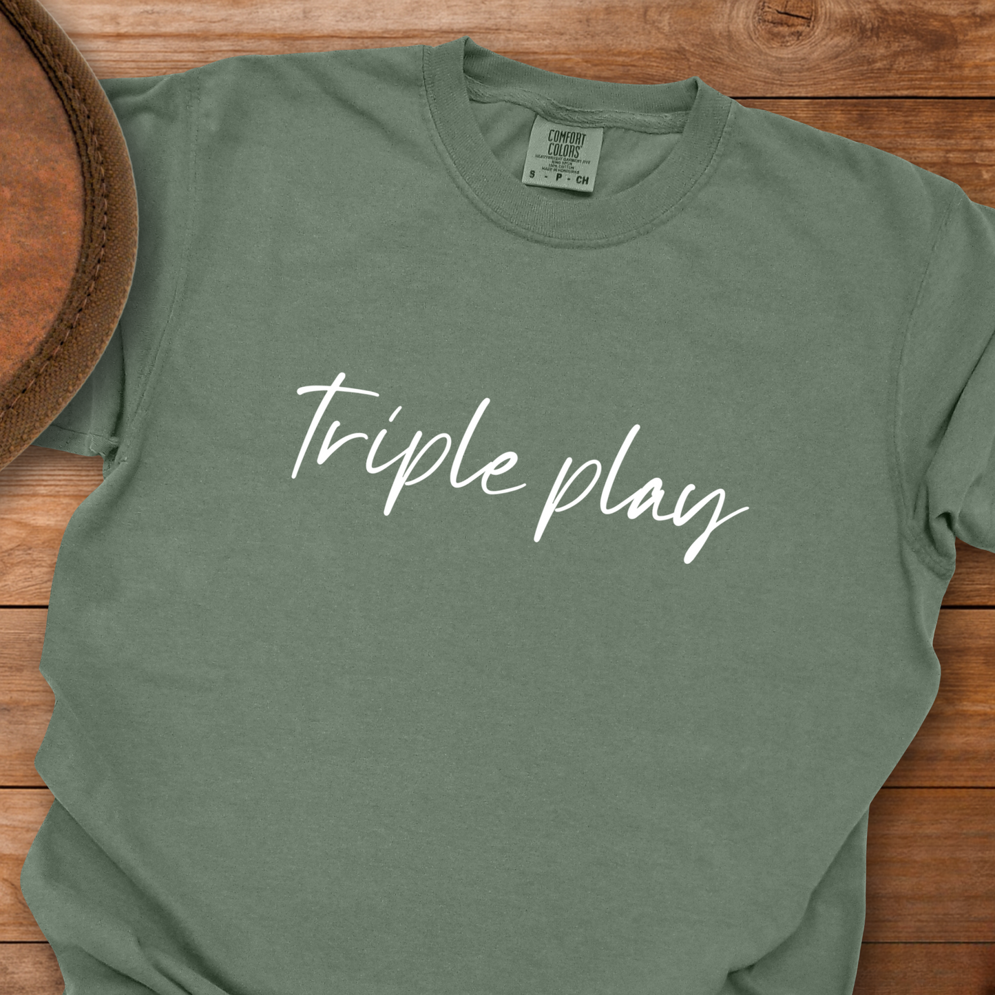 Triple Play Card Cursive T-Shirt