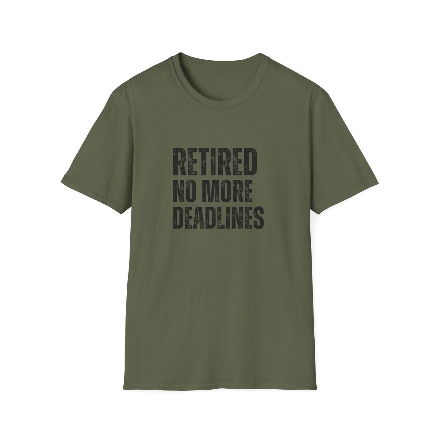Retired No More Deadlines Block Text T-Shirt