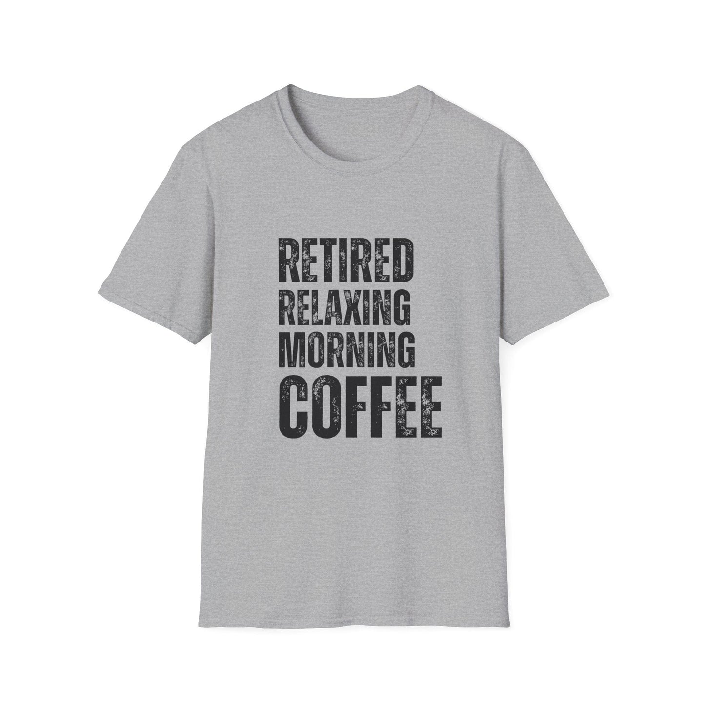 Retired Relaxing Morning Coffee Block Text T-Shirt