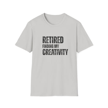 Retired Finding My Creativity Block Text T-Shirt