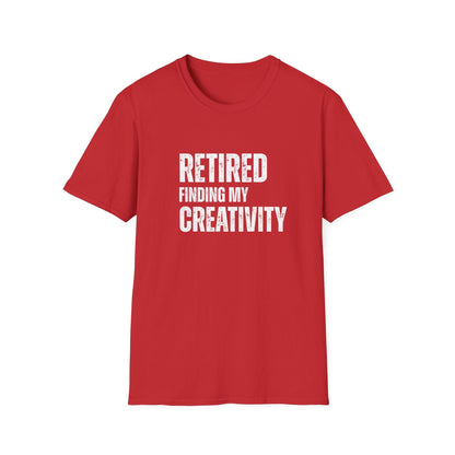 Retired Finding My Creativity Block Text T-Shirt